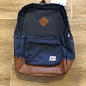 Herschel “Heritage” Blue / Brown Leather Backpack